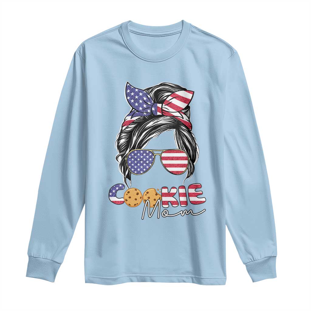 Scout Girl Mom Long Sleeve Shirt American Proud Cookie Mom Troop Leader Family Matching TS02 Light Blue Print Your Wear