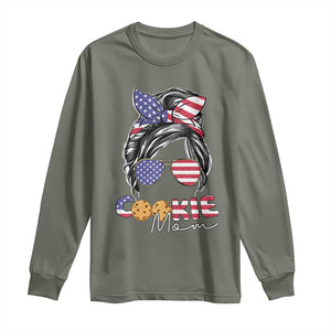 Scout Girl Mom Long Sleeve Shirt American Proud Cookie Mom Troop Leader Family Matching TS02 Military Green Print Your Wear
