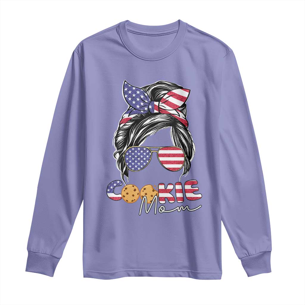 Scout Girl Mom Long Sleeve Shirt American Proud Cookie Mom Troop Leader Family Matching TS02 Violet Print Your Wear