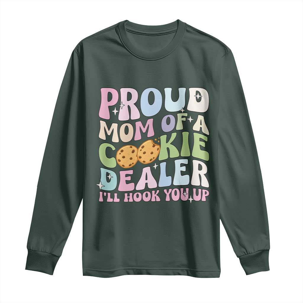 Scout Girl Mom Long Sleeve Shirt Proud Mom Of A Cookie Dealer Troop Leader Family Matching TS02 Dark Forest Green Print Your Wear