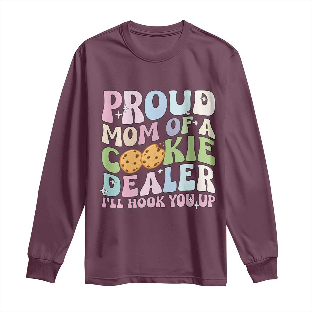 Scout Girl Mom Long Sleeve Shirt Proud Mom Of A Cookie Dealer Troop Leader Family Matching TS02 Maroon Print Your Wear