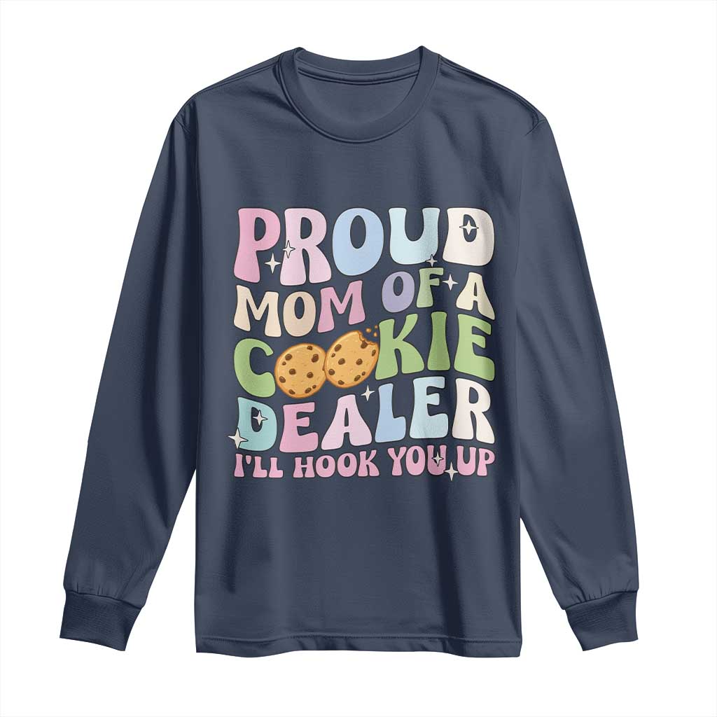 Scout Girl Mom Long Sleeve Shirt Proud Mom Of A Cookie Dealer Troop Leader Family Matching TS02 Navy Print Your Wear