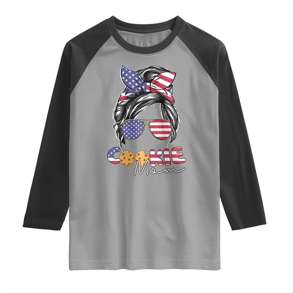 Scout Girl Mom Raglan Shirt American Proud Cookie Mom Troop Leader Family Matching TS02 Sport Gray Black Print Your Wear