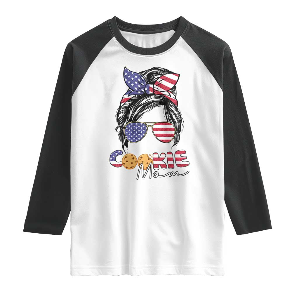 Scout Girl Mom Raglan Shirt American Proud Cookie Mom Troop Leader Family Matching TS02 White Black Print Your Wear