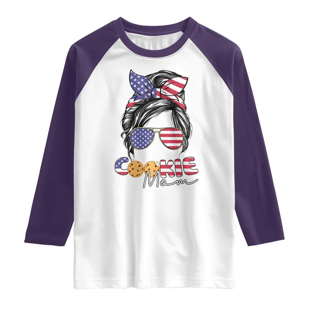 Scout Girl Mom Raglan Shirt American Proud Cookie Mom Troop Leader Family Matching TS02 White Purple Print Your Wear