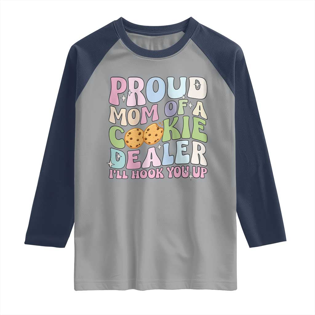 Scout Girl Mom Raglan Shirt Proud Mom Of A Cookie Dealer Troop Leader Family Matching TS02 Sport Gray Navy Print Your Wear