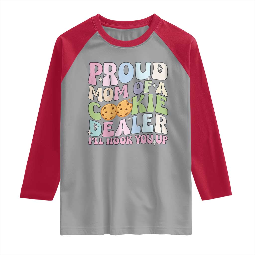 Scout Girl Mom Raglan Shirt Proud Mom Of A Cookie Dealer Troop Leader Family Matching TS02 Sport Gray Red Print Your Wear