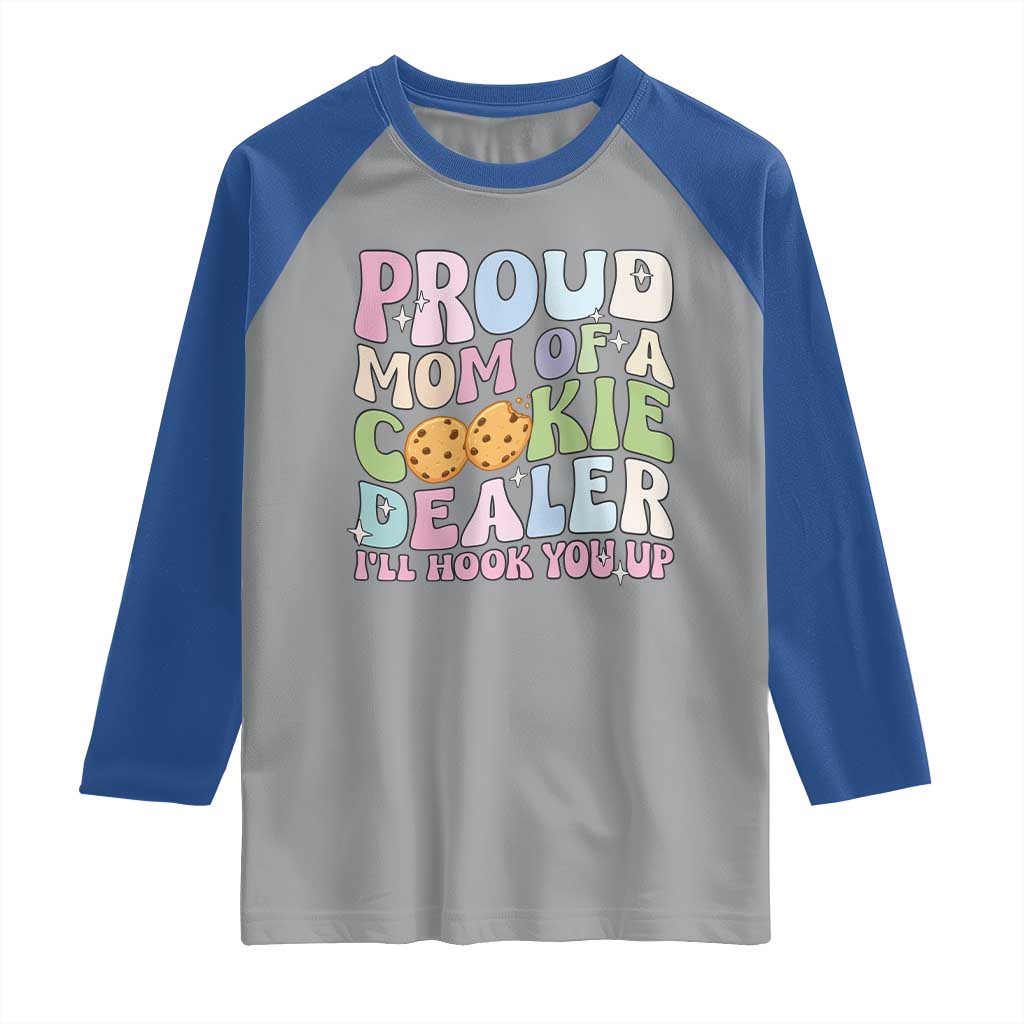 Scout Girl Mom Raglan Shirt Proud Mom Of A Cookie Dealer Troop Leader Family Matching TS02 Sport Gray Royal Print Your Wear
