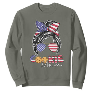 Scout Girl Mom Sweatshirt American Proud Cookie Mom Troop Leader Family Matching TS02 Military Green Print Your Wear
