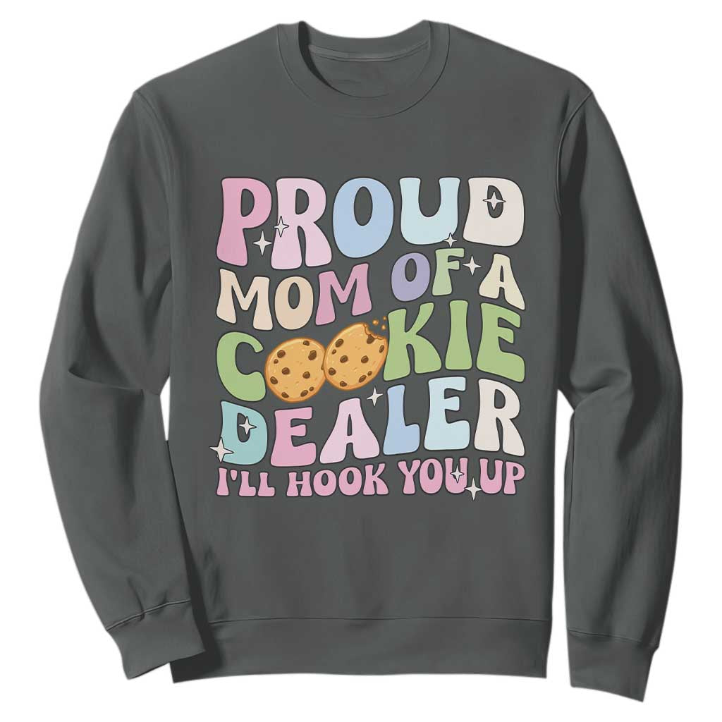 Scout Girl Mom Sweatshirt Proud Mom Of A Cookie Dealer Troop Leader Family Matching TS02 Dark Heather Print Your Wear