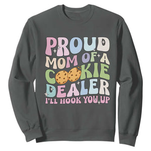 Scout Girl Mom Sweatshirt Proud Mom Of A Cookie Dealer Troop Leader Family Matching TS02 Dark Heather Print Your Wear