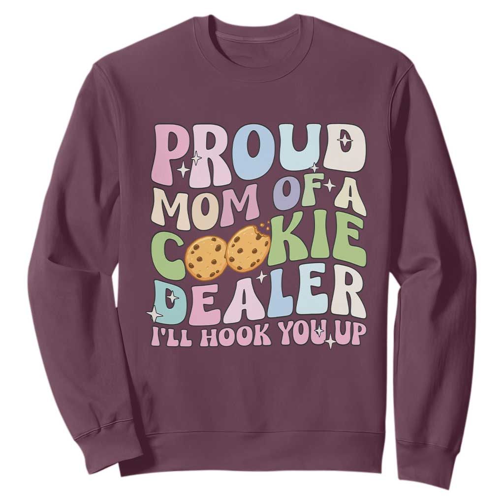 Scout Girl Mom Sweatshirt Proud Mom Of A Cookie Dealer Troop Leader Family Matching TS02 Maroon Print Your Wear