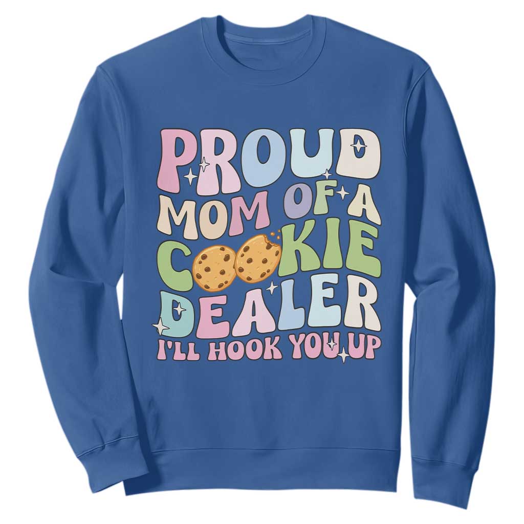 Scout Girl Mom Sweatshirt Proud Mom Of A Cookie Dealer Troop Leader Family Matching TS02 Royal Blue Print Your Wear