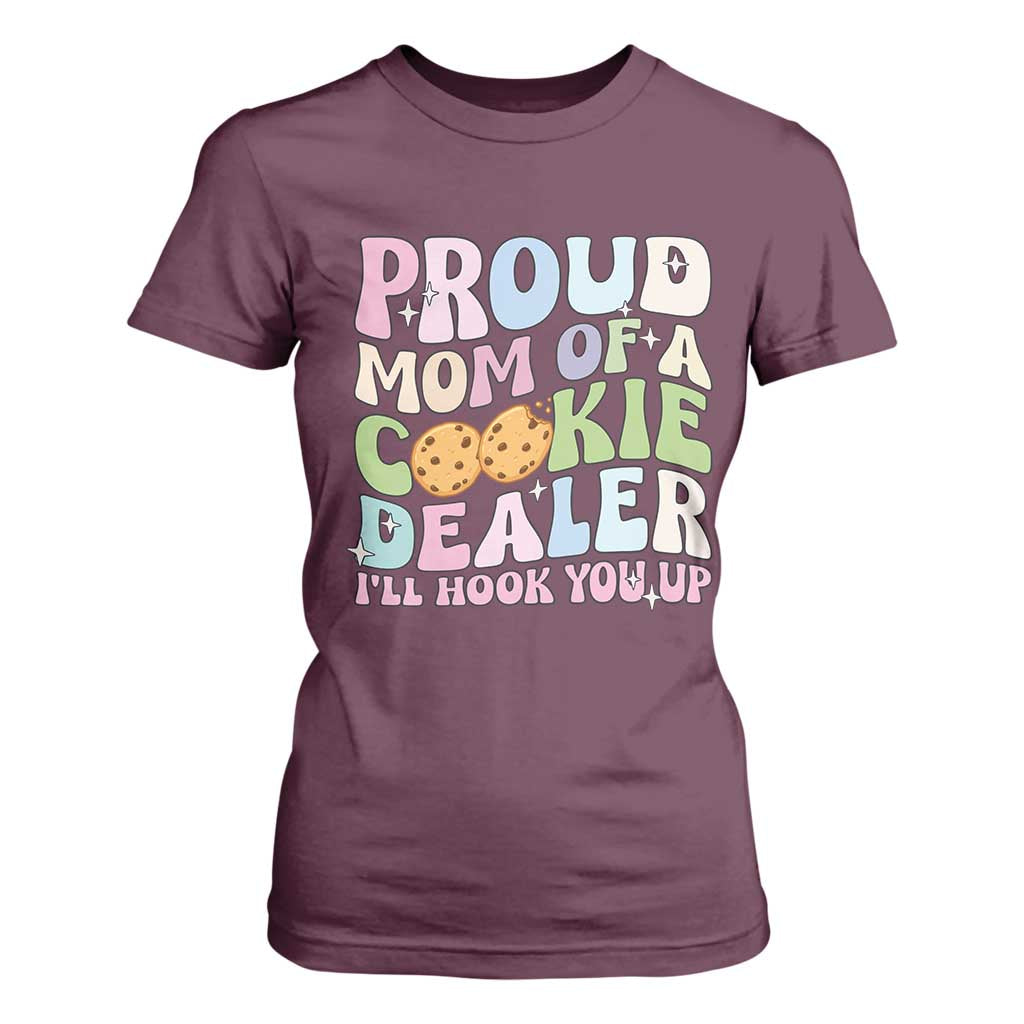 Scout Girl Mom T Shirt For Women Proud Mom Of A Cookie Dealer Troop Leader Family Matching TS02 Maroon Print Your Wear