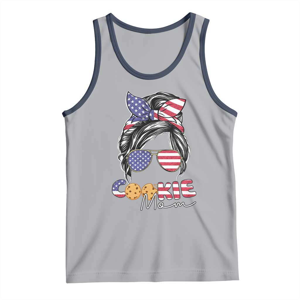 Scout Girl Mom Tank Top American Proud Cookie Mom Troop Leader Family Matching TS02 Athletic Heather Navy Print Your Wear