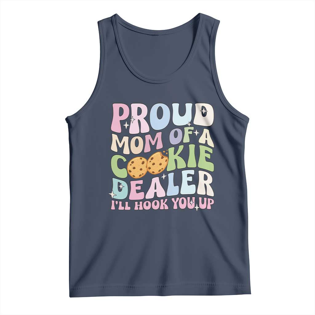 Scout Girl Mom Tank Top Proud Mom Of A Cookie Dealer Troop Leader Family Matching TS02 Navy Print Your Wear