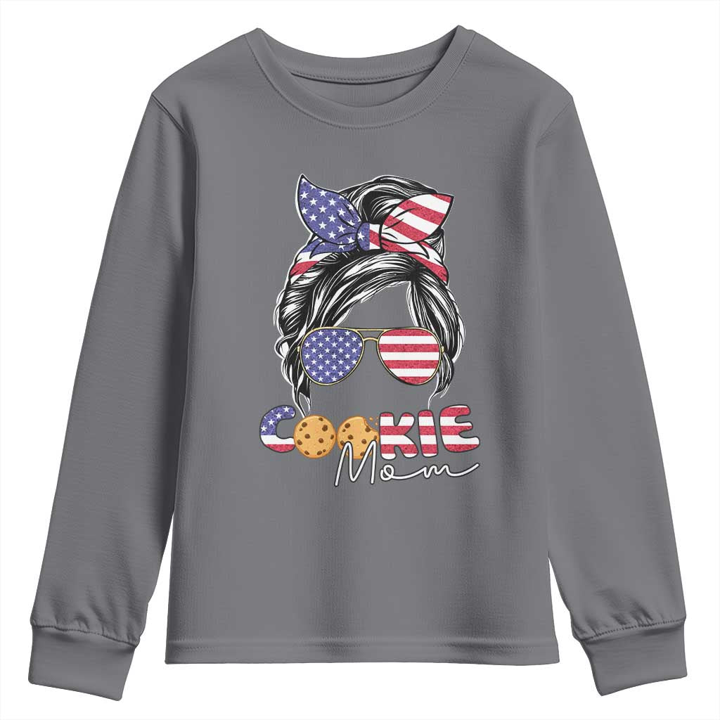 Scout Girl Mom Youth Sweatshirt American Proud Cookie Mom Troop Leader Family Matching TS02 Charcoal Print Your Wear