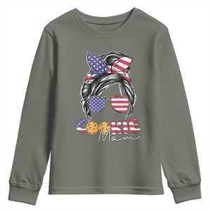 Scout Girl Mom Youth Sweatshirt American Proud Cookie Mom Troop Leader Family Matching TS02 Military Green Print Your Wear