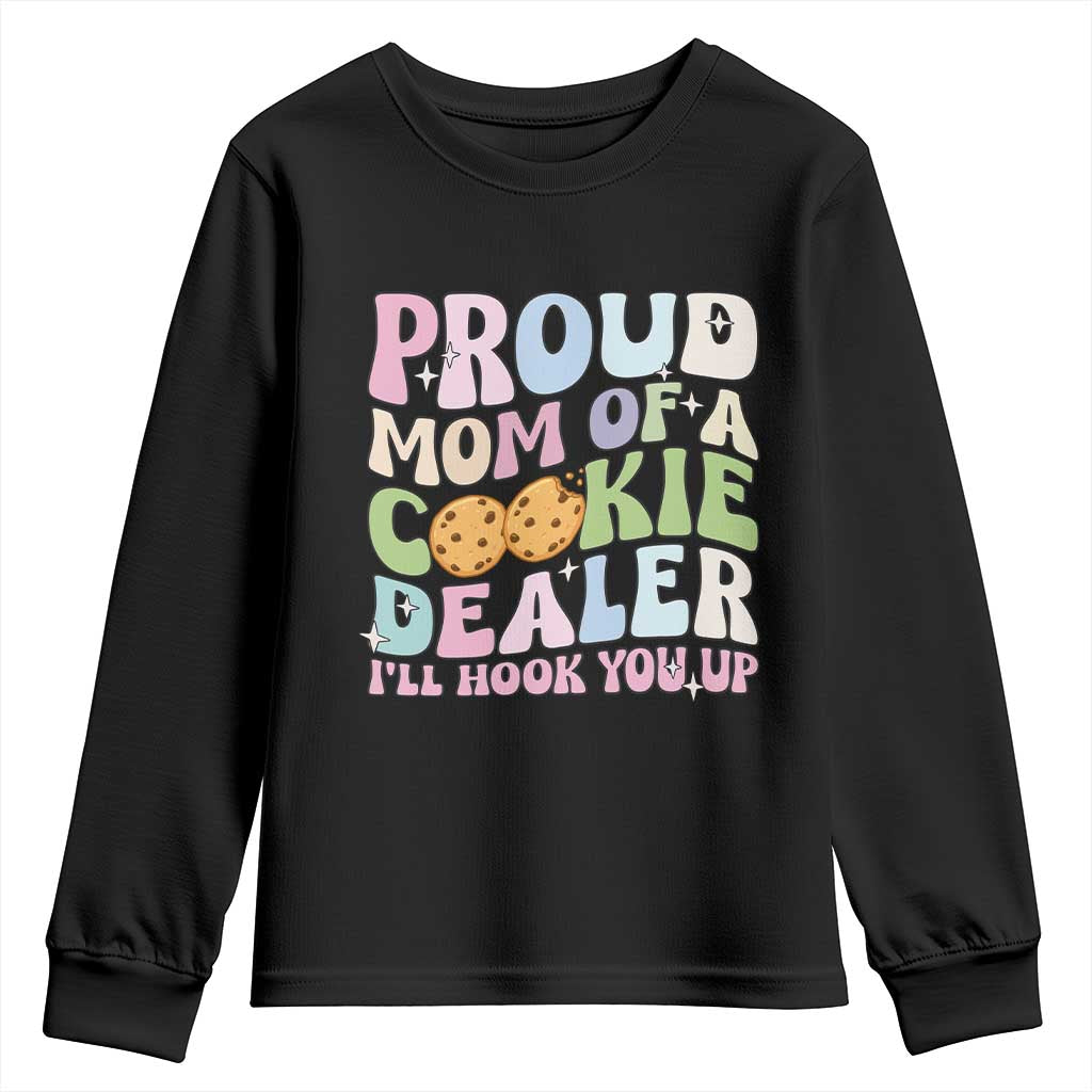 Scout Girl Mom Youth Sweatshirt Proud Mom Of A Cookie Dealer Troop Leader Family Matching TS02 Black Print Your Wear