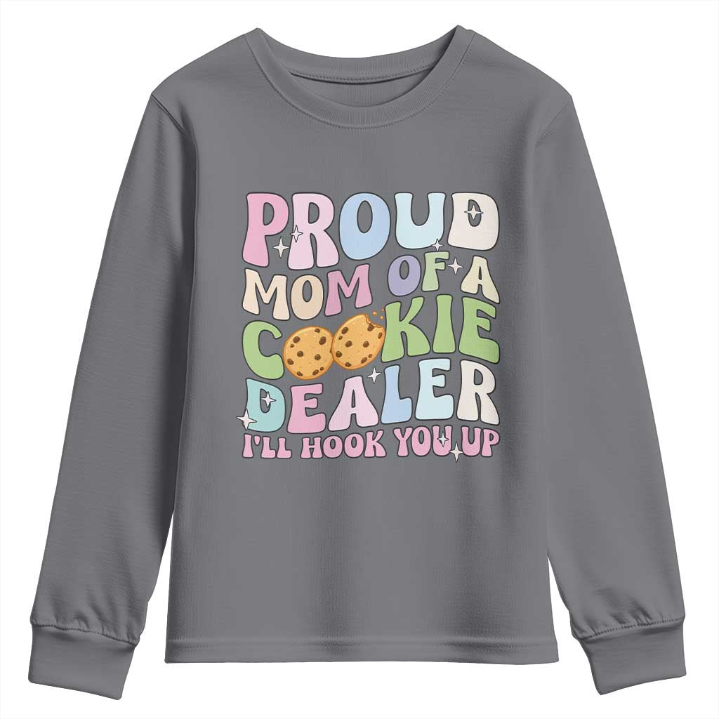 Scout Girl Mom Youth Sweatshirt Proud Mom Of A Cookie Dealer Troop Leader Family Matching TS02 Charcoal Print Your Wear