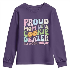 Scout Girl Mom Youth Sweatshirt Proud Mom Of A Cookie Dealer Troop Leader Family Matching TS02 Purple Print Your Wear