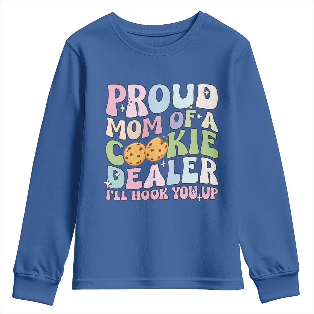 Scout Girl Mom Youth Sweatshirt Proud Mom Of A Cookie Dealer Troop Leader Family Matching TS02 Royal Blue Print Your Wear