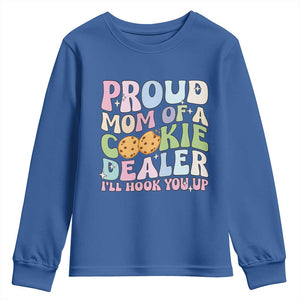 Scout Girl Mom Youth Sweatshirt Proud Mom Of A Cookie Dealer Troop Leader Family Matching TS02 Royal Blue Print Your Wear