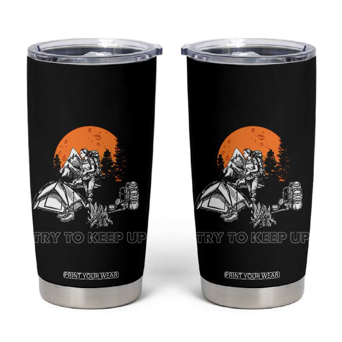 Scout Girl Tumbler Cup I Scout Like A Girl Try To Keep Up Hiking Camping Scouting TS02 Black Print Your Wear