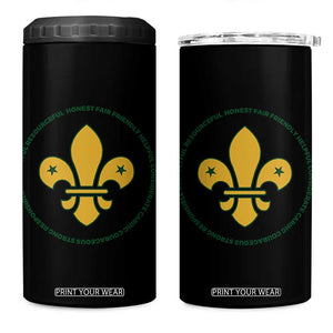 Scout Law Values 4 in 1 Can Cooler Tumbler Scouting Troop Leader Fleur-de-Lis TS02 One Size: 16 oz Black Print Your Wear