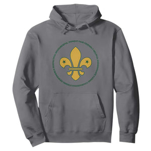 Scout Law Values Hoodie Scouting Troop Leader Fleur-de-Lis TS02 Charcoal Print Your Wear