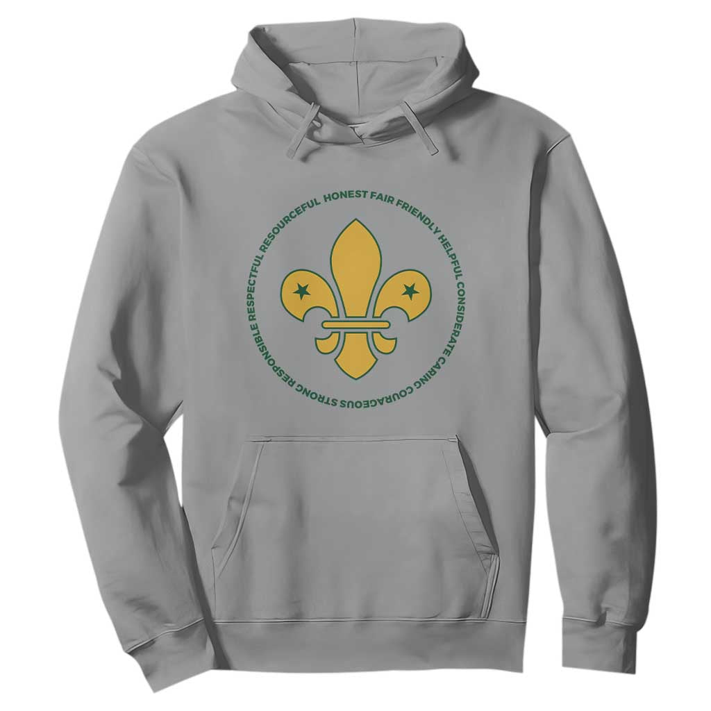 Scout Law Values Hoodie Scouting Troop Leader Fleur-de-Lis TS02 Sport Gray Print Your Wear
