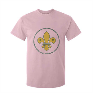 Scout Law Values T Shirt For Kid Scouting Troop Leader Fleur-de-Lis TS02 Light Pink Print Your Wear