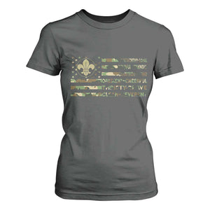 Scout Law Values T Shirt For Women American Camo Flag Retro Vintage TS02 Dark Heather Print Your Wear