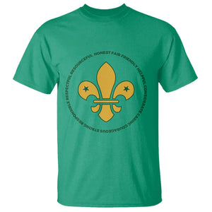 Scout Law Values T Shirt Scouting Troop Leader Fleur-de-Lis TS02 Irish Green Print Your Wear