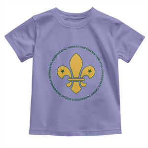 Scout Law Values Toddler T Shirt Scouting Troop Leader Fleur-de-Lis TS02 Violet Print Your Wear