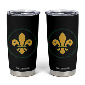 Scout Law Values Tumbler Cup Scouting Troop Leader Fleur-de-Lis TS02 Black Print Your Wear