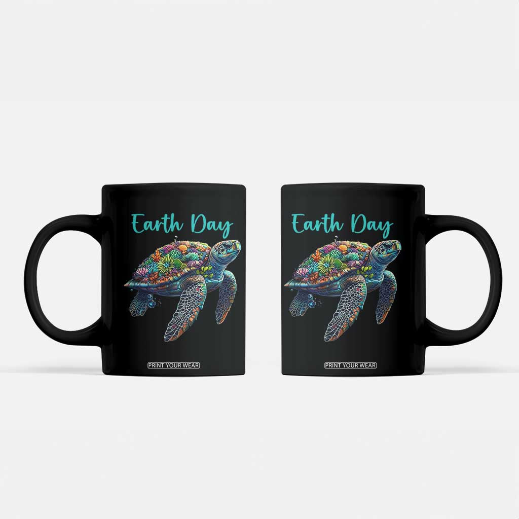 Sea Turtle Earth Day Coffee Mug Save The Earth TS02 Black Print Your Wear