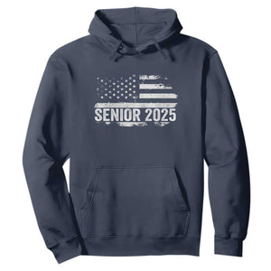 Senior 2025 Graduation Hoodie Class Of 2025 Vintage American Flag TS11 Navy Print Your Wear