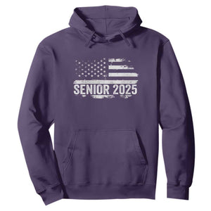 Senior 2025 Graduation Hoodie Class Of 2025 Vintage American Flag TS11 Purple Print Your Wear