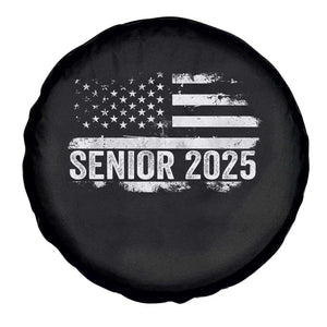 Senior 2025 Graduation Spare Tire Cover Class Of 2025 Vintage American Flag TS11 Print Your Wear