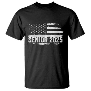 Senior 2025 Graduation T Shirt Class Of 2025 Vintage American Flag TS11 Black Print Your Wear