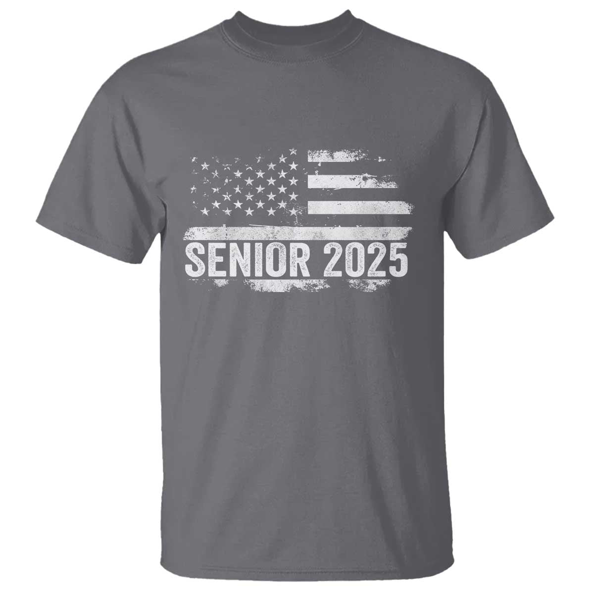 Senior 2025 Graduation T Shirt Class Of 2025 Vintage American Flag TS11 Charcoal Print Your Wear