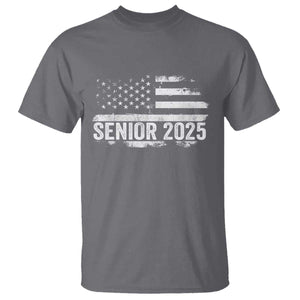 Senior 2025 Graduation T Shirt Class Of 2025 Vintage American Flag TS11 Charcoal Print Your Wear