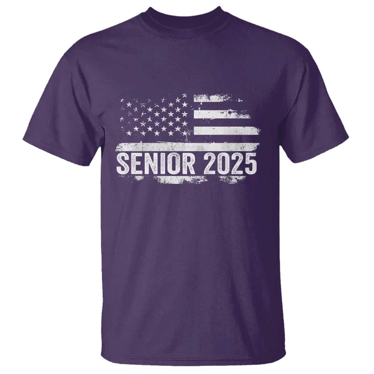 Senior 2025 Graduation T Shirt Class Of 2025 Vintage American Flag TS11 Purple Print Your Wear