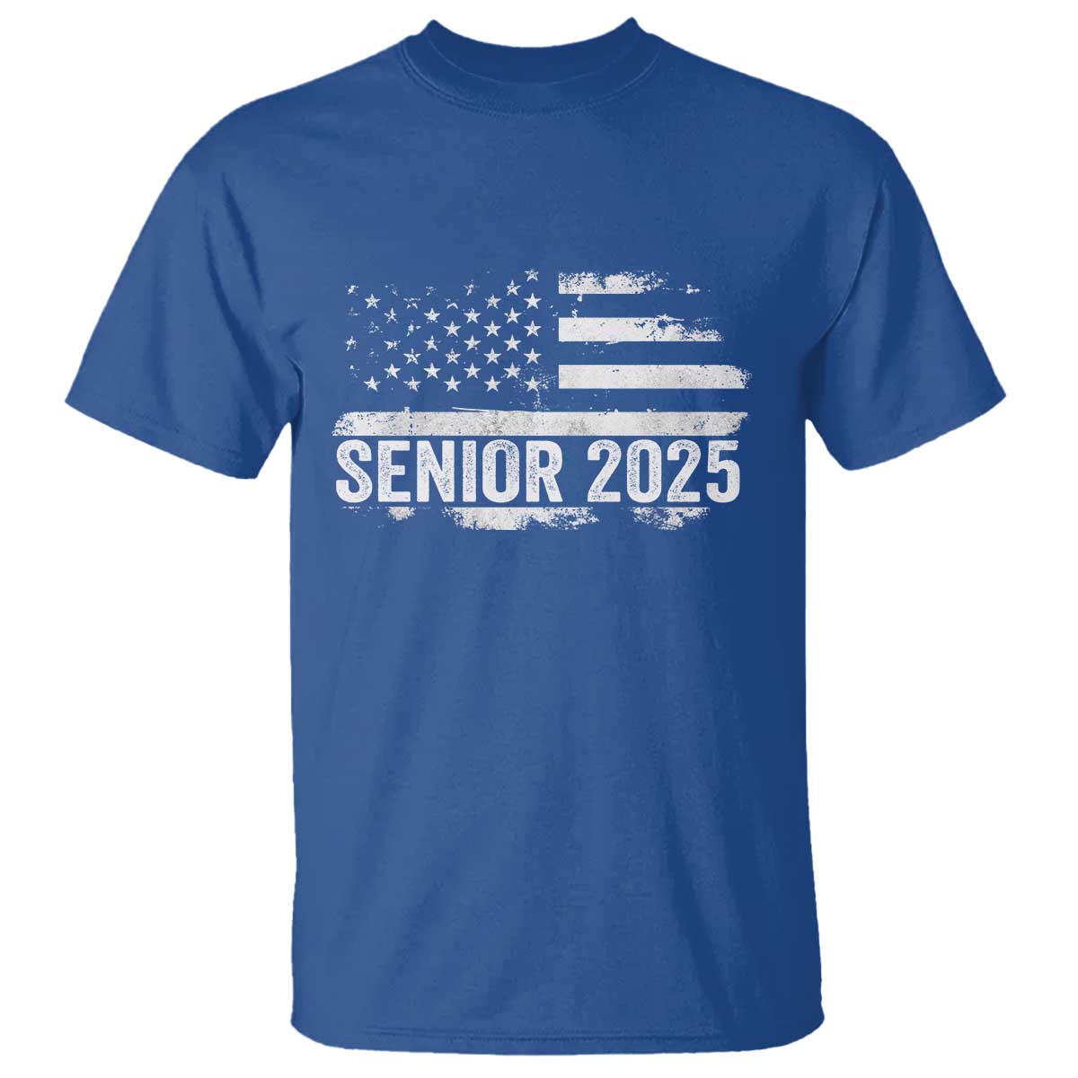 Senior 2025 Graduation T Shirt Class Of 2025 Vintage American Flag TS11 Royal Blue Print Your Wear