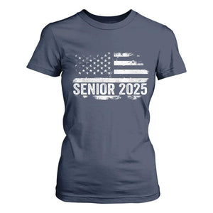 Senior 2025 Graduation T Shirt For Women Class Of 2025 Vintage American Flag TS11 Navy Print Your Wear
