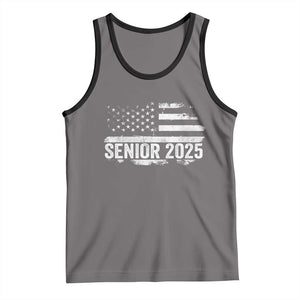 Senior 2025 Graduation Tank Top Class Of 2025 Vintage American Flag TS11 Deep Heather Black Print Your Wear