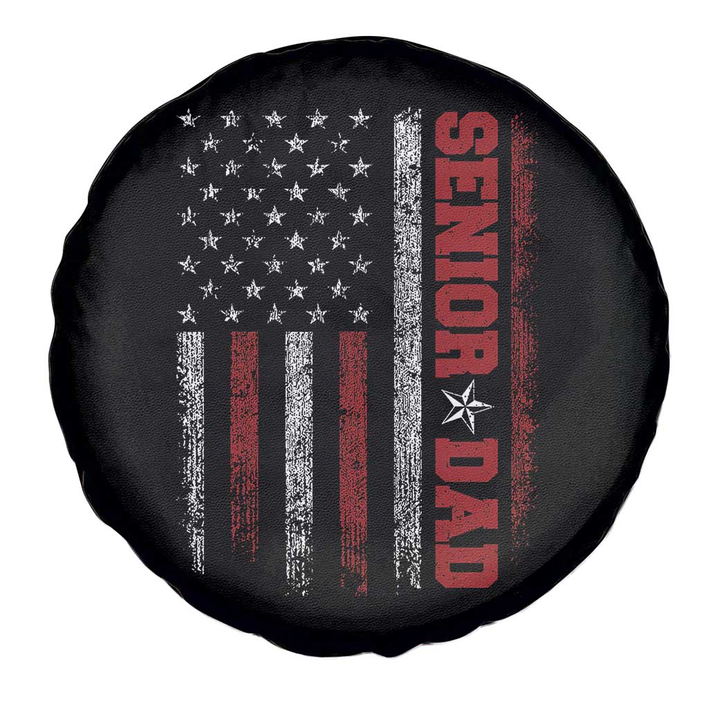 Senior Dad Spare Tire Cover Graduate Proud Dad Class of 2025 Vintage American Flag TS11 Print Your Wear