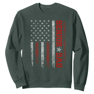 Senior Dad Sweatshirt Graduate Proud Dad Class of 2025 Vintage American Flag TS11 Dark Forest Green Print Your Wear