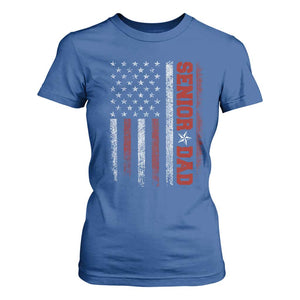 Senior Dad T Shirt For Women Graduate Proud Dad Class of 2025 Vintage American Flag TS11 Royal Blue Print Your Wear